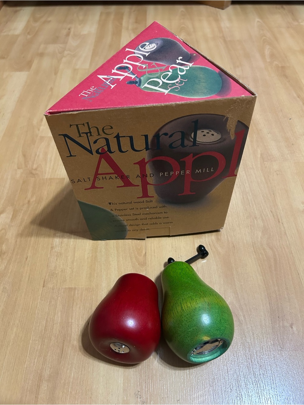 The Natural Apple & Pear Salt Shaker and Pepper Mill Set - Red & Green